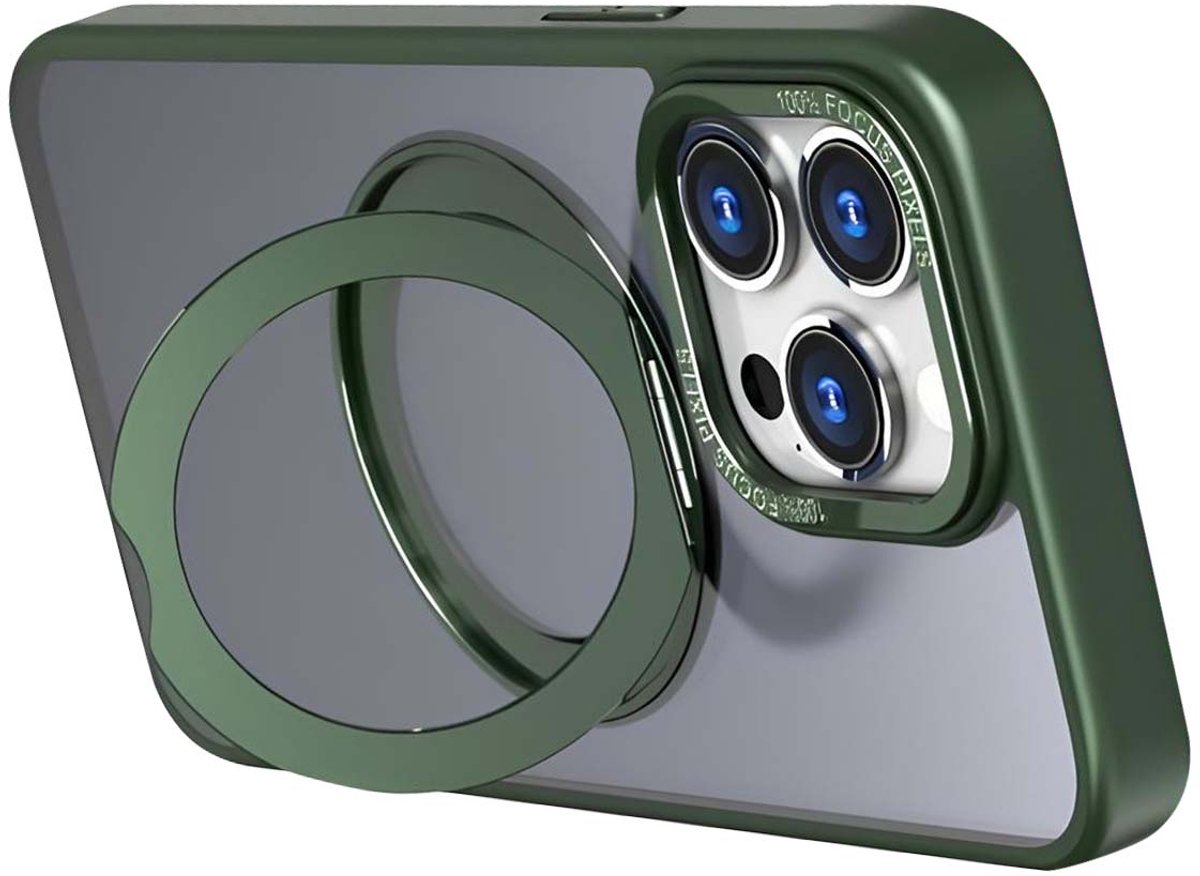 Jaym, MagSafe-hoesje Geschikt voor Apple iPhone 16 met draaibare ringsteun, Groen