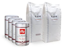 Italiaans Proefpakket Koffiebonen – Koffieproeverij – 3 Smaken – 3000g – Il Leone Espresso & Illy – Verse Italiaanse Koffiebonen – Espresso & Lungo – Koffiecadeau