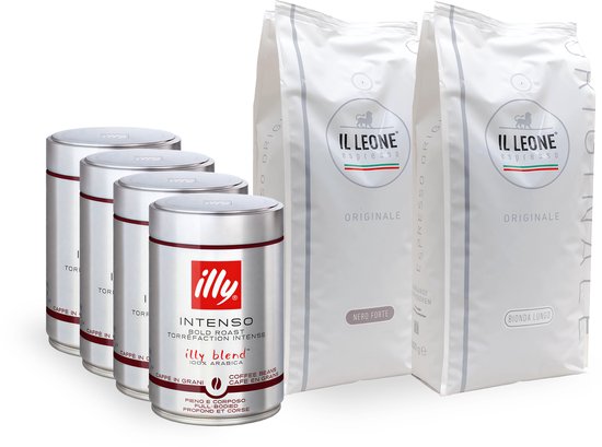 Italiaans Proefpakket Koffiebonen – Koffieproeverij – 3 Smaken – 3000g – Il Leone Espresso & Illy – Verse Italiaanse Koffiebonen – Espresso & Lungo – Koffiecadeau