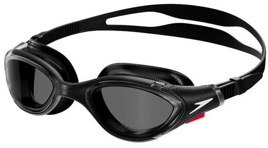 Speedo Biofuse 2.0 Zwembril - Ergonomische Duikbril Volwassenen - Anti condens & UV-bescherming - Professionele Zwembril met Drukknopsluiting - Superzachte Afdichting - Zwart/Smoke