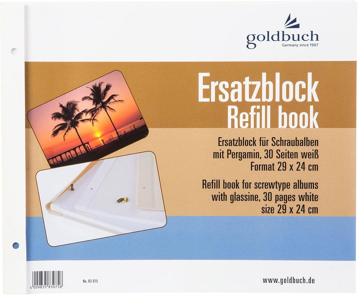 Fotoalbum Vervangblok - 30 Witte Pagina's met Glazen Scheidingen, Geschikt voor Albums van 30 x 25 cm