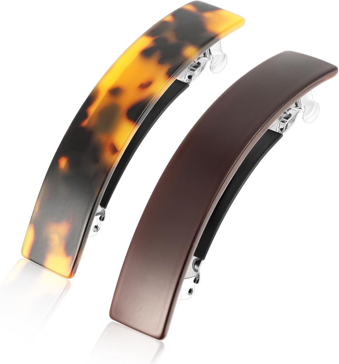 Schildpad Haarclips Set van 2 – Elegante Franse Haarspelden voor Vrouwen