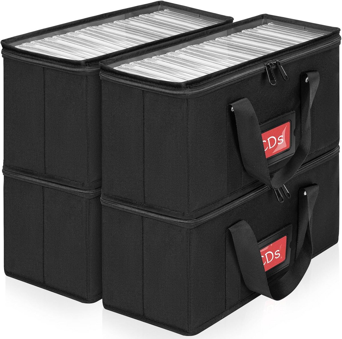 CD/DVD Opberghoes met Draaggreep - Transparante Deksel - 2-Pack
