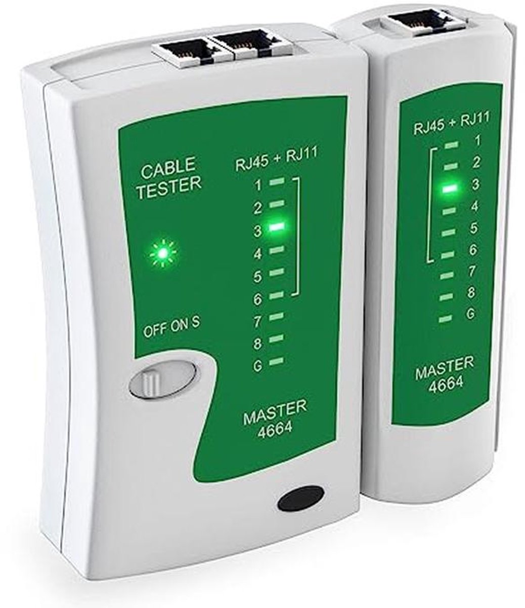 Netwerktester voor RJ45/RJ11 - Ethernet & Telefoonkabel Testapparaat
