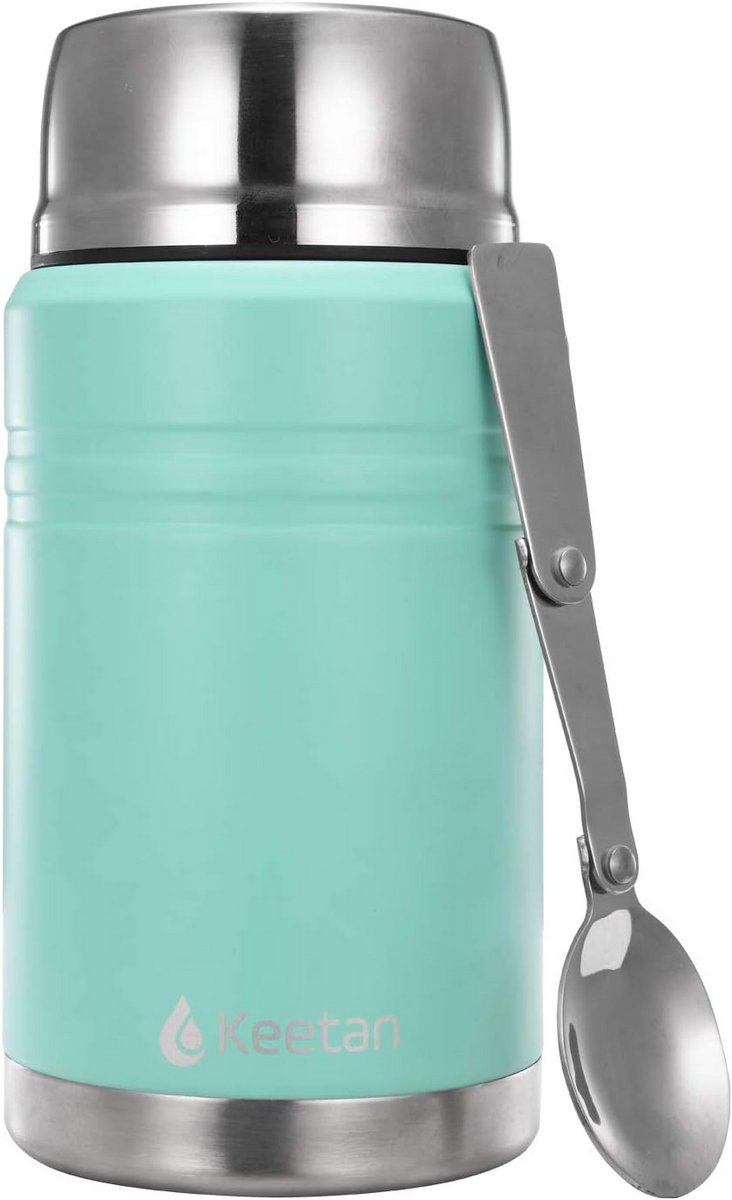 Vacuüm geïsoleerde roestvrijstalen voedselcontainers met lepel - 750 ml lunchbox