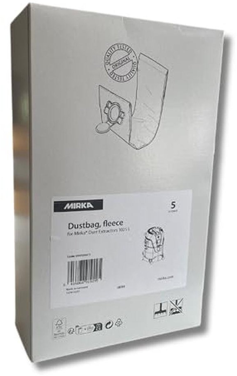Fleece Stofzuigerzak voor Industriële Stofzuigers - 5 Stuks - 12 Liter