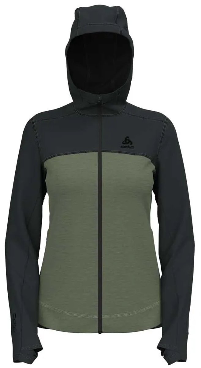 Odlo Performance Wool Fleece Met Volledige Rits Vrouw Zwart
