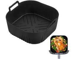 Bakplaat - siliconen airfryer-inzetstukken - geschikt voor Philips Airfryer 2000 Series NA229/00 - 20*7.5cm - BPA-vrije airfryer-accessoires - vaatwasmachinebestendige inzetstukken - zwart