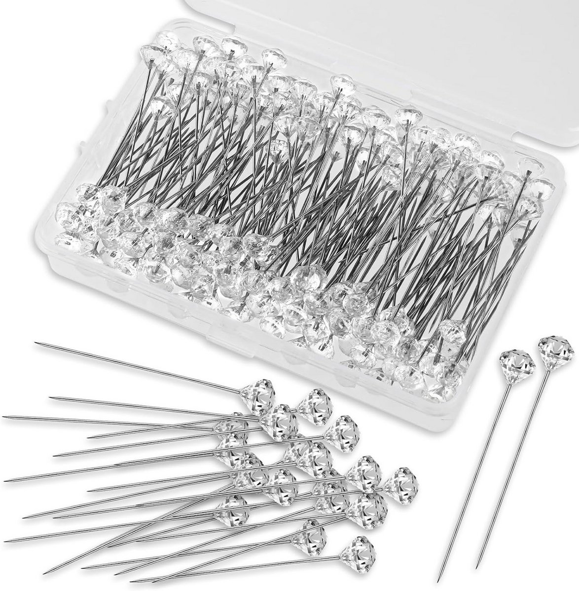 200 Stuks Diamanten Bloemspelden voor Corsages en Haaraccessoires - 5 cm