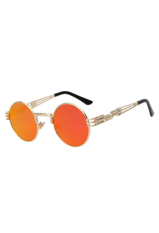 Long Keeper Vintage Ovale Zonnebril Dames Heren Retro Ronde Bril met Wit Ovaal Frame Unisex UV-bescherming