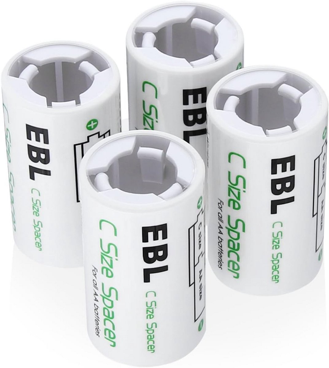 Accu-adapter voor Baby C batterij - 4 stuks AA naar Baby C converters