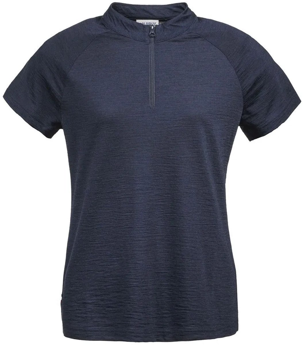 Dolomite Cristallo merino Zip T-shirt Met Korte Mouwen Blauw S Vrouw