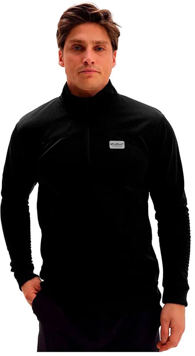 Stuburt Zip Neck Top Trui Zwart 2XL Man