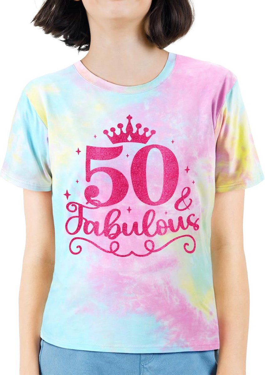 Verjaardag T-shirt voor dames - Fabulous at 50 - 50 jaar vrouw