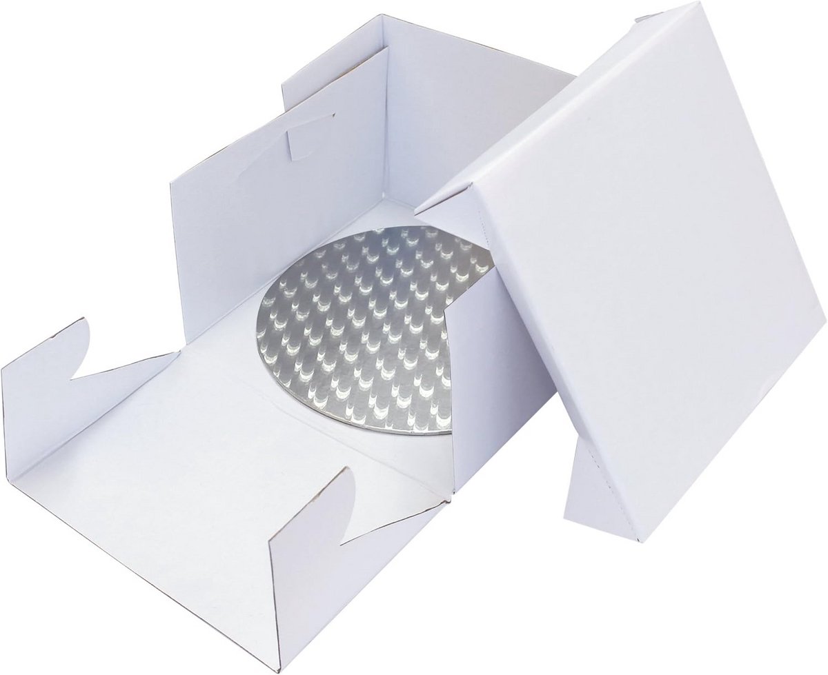 Ronde Cake Card en Cake Box 10 inch/25 cm - Wit