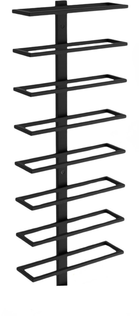 Mémoire® Réserve Wandwijnrek voor 8 Flessen – Luxe Wijnrek voor Aan de Muur – Stijlvolle Wijnopslag van Metaal – Verticale Wijnpresentatie – Ruimtebesparend Design – Perfect voor Woonkamer, Keuken en Wijnliefhebbers