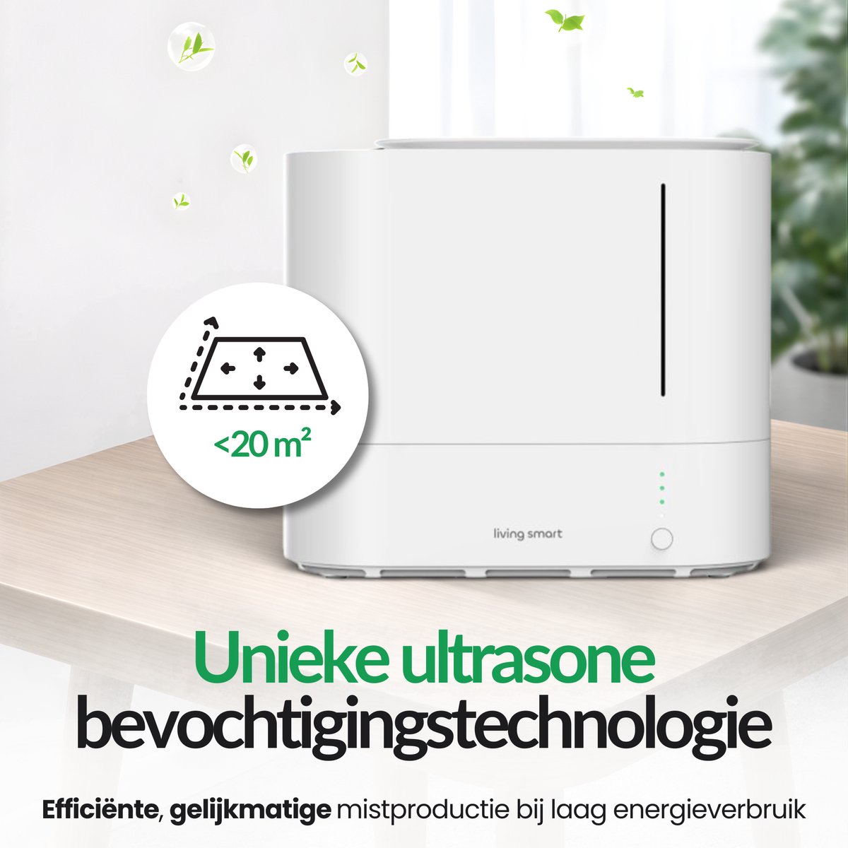 LivingSmart™ slimme luchtbevochtiger met App - 2.2L - <20m² - Ultrasoon - WiFi - luchtbevochtiger - humidifier - Binnnenklimaat thumbnail 5