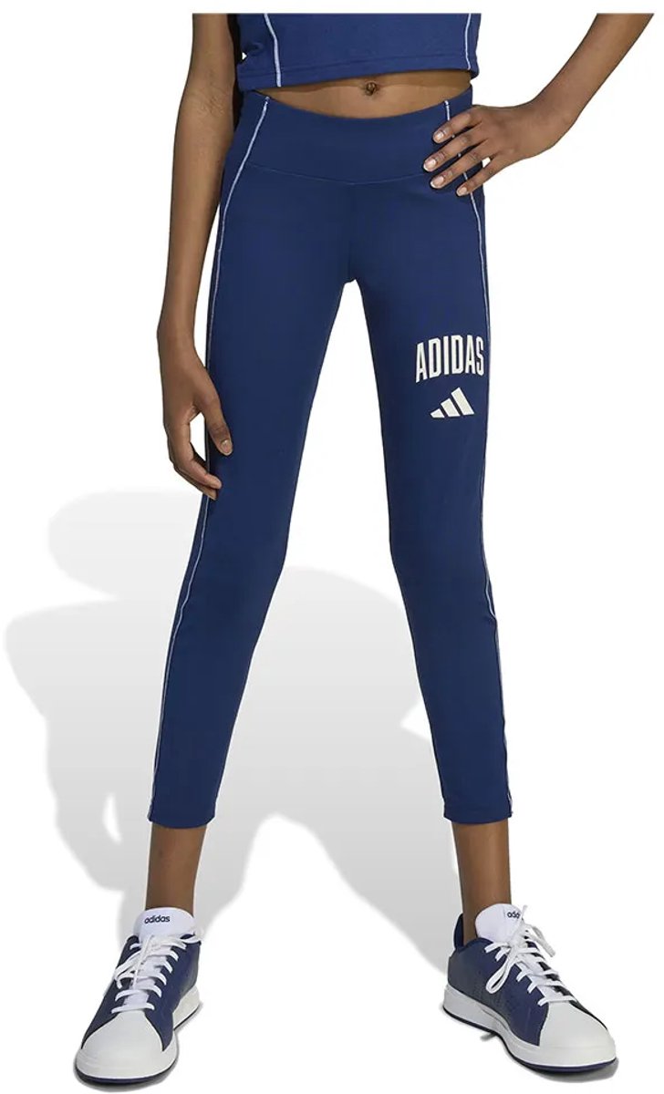 Adidas Train Essentials Collegiate Print Leggings 13-14 Years Meisjes Blauw