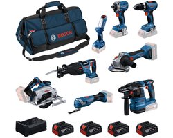 Bosch Professional Accu combiset 8-delig 18V 5.0Ah in tas - 0615V00061