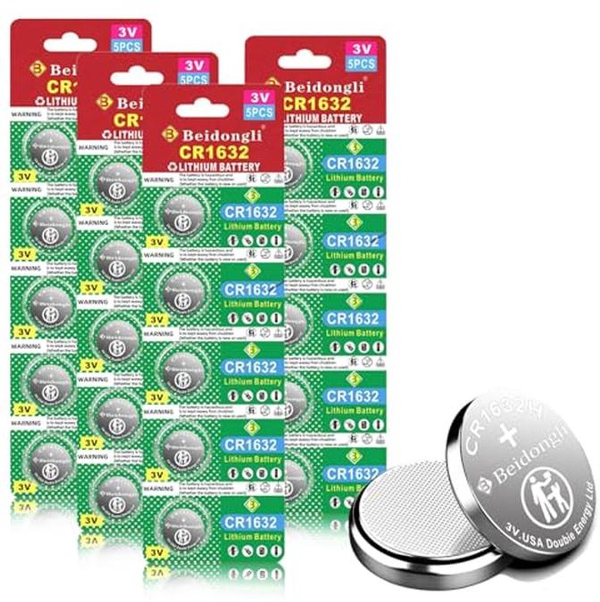 CR1632 3V Lithium Knopfcellen - 20 Stuks