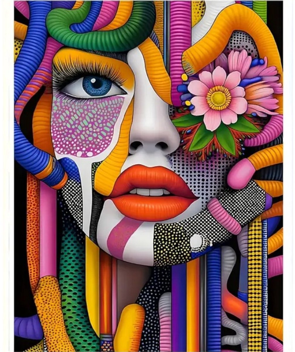 nr 433 Diamond Painting abstract lippen 25x20cm Painting 20x15cm