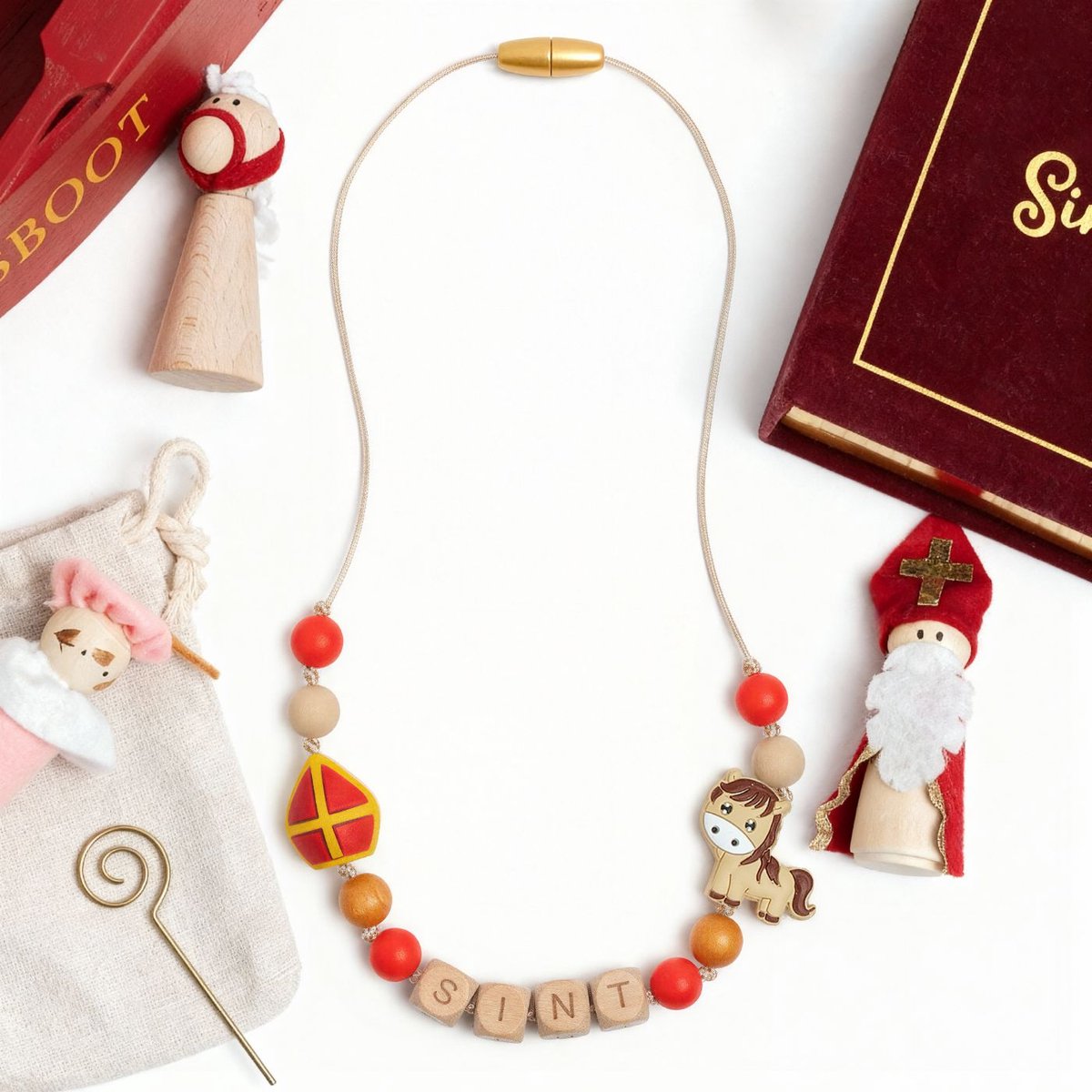 Sinterklaas Ketting Paard Naam Gepersonaliseerd Wavy Dreams