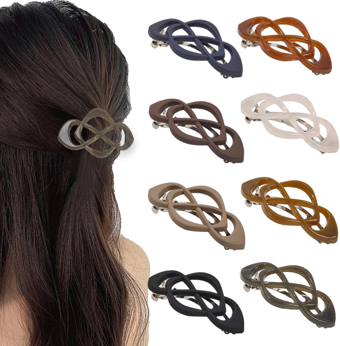 8 stuks haarspeldjes voor vrouwen Vintage Franse haarspeldjes Niet alleen voor dik haar, maar ook voor dun fijn haar Sterke grip Haaraccessoires voor vrouwen Meisjes, Haaraccessoires - Voor dik tot dun haar - Cyslmuk®