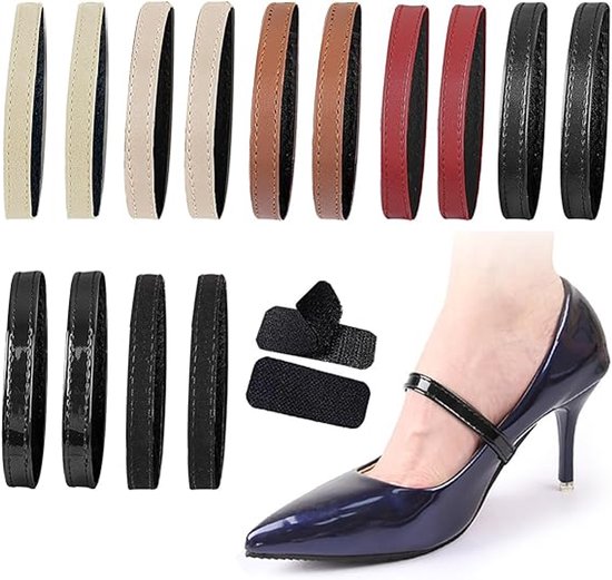 7 paar - Hoge hakken veters - Afneembare veters - Elastische veters - Voorkomt dat hoge hakken afglijden - Geen installatie vereist - Elastische band - Veilige en nauwsluitende bandjes - Voor het vastzetten van losse hoge hakken slippers en sandalen