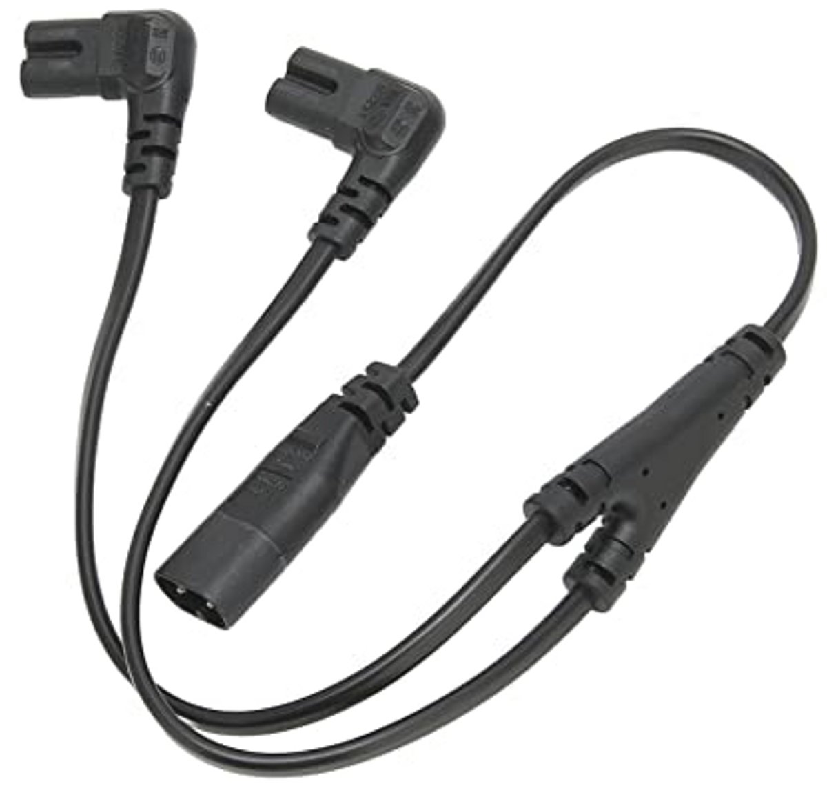 IEC320 C8 naar dubbele IEC320 C7 voedingskabel | stroomsplittersnoer 1 in 2 uit (100-250V)