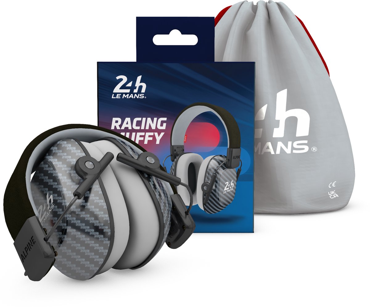 Racing Muffy Kids Kinder Oorkap - 24H Le Mans - Premium Gehoorbescherming voor kinderen tot 16 jaar - Verstelbare Oorbescherming met Draagtas - 25 dB SNR - Carbon – foto 5