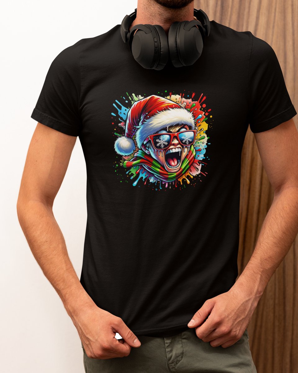 Xmas Freakout Santa - Kerst T-shirt Zwart - Grappig T-shirt - Maat XXL - Kerst Cadeau Mannen - Limited Edition