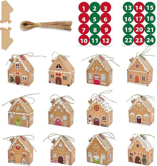 DIY Adventskalender om te Vullen, 24 Adventskalender Huisjes