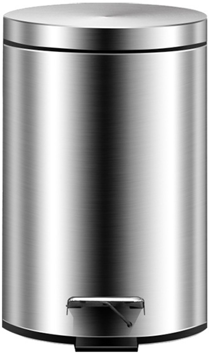 Prullenbak - Mini-prullenbak - Moderne minimalistische prullenbak - 3 liter prullenbak - Roestvrij staal - Zilver
