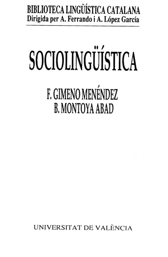 Biblioteca Lingüísitica Catalana 7 - Sociolingüística - cover