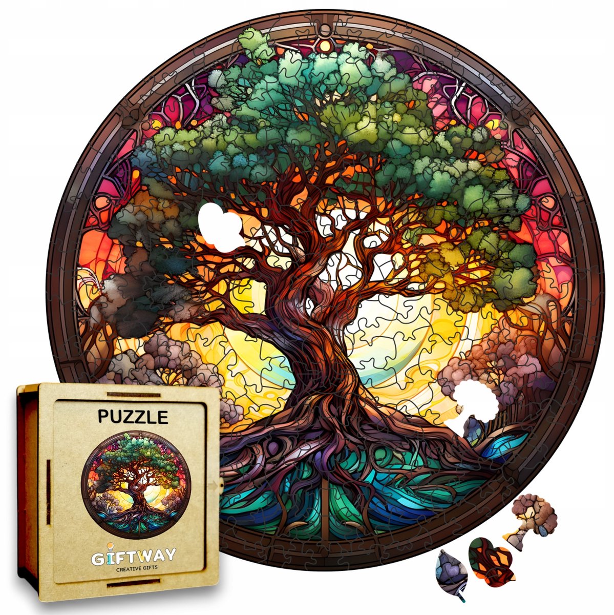 Houten Levensboom Puzzel 215 Stukjes - Premium Kwaliteit