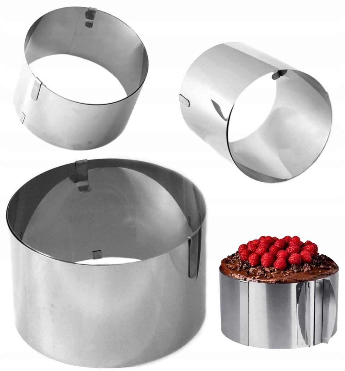 Verstelbare Taartring 12cm, 16-30cm Diameter - Roestvrij Staal