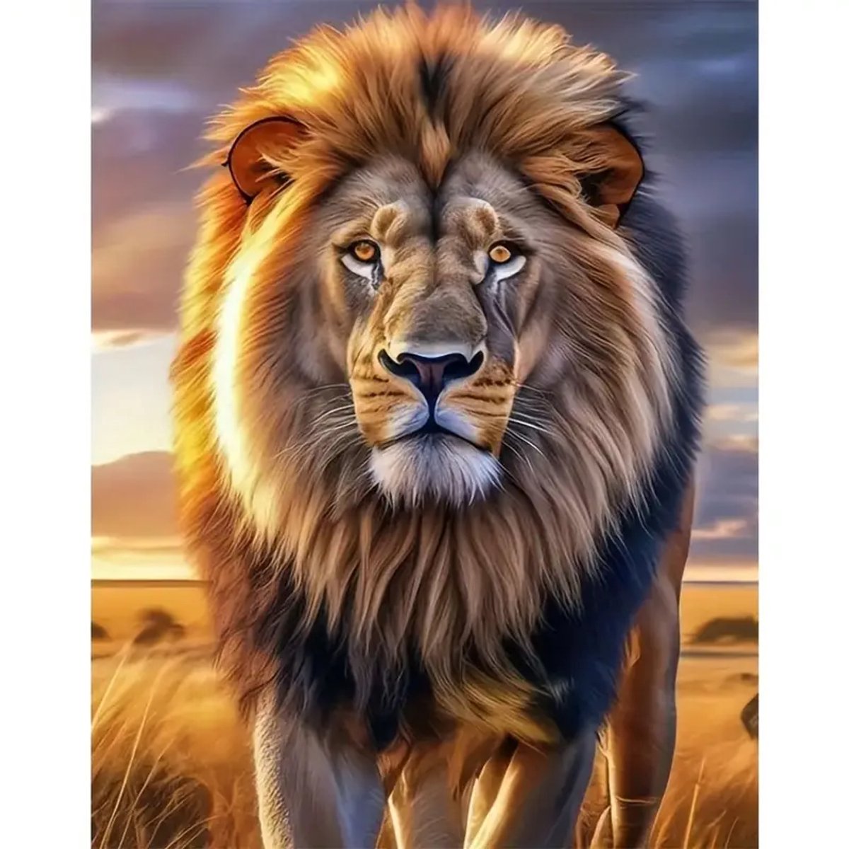 nr 244 Diamond Painting Leeuw 40x30cm Painting (rond)