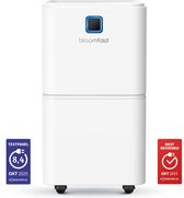 Bloomfold Luchtontvochtiger - 12L per Dag - Incl. Was-droog Functie - Geschikt voor Woonkamer, Slaapkamer, Kelder & Badkamer - Dehumidifier - Wit