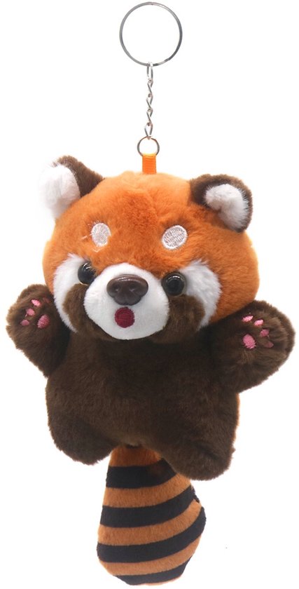 Porte-clés panda roux en peluche - 13-18 cm - speelgoed doux