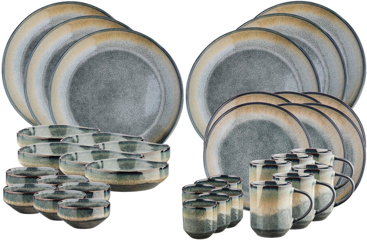 Volledige servies GENESIS - 36 stuks - Aarde