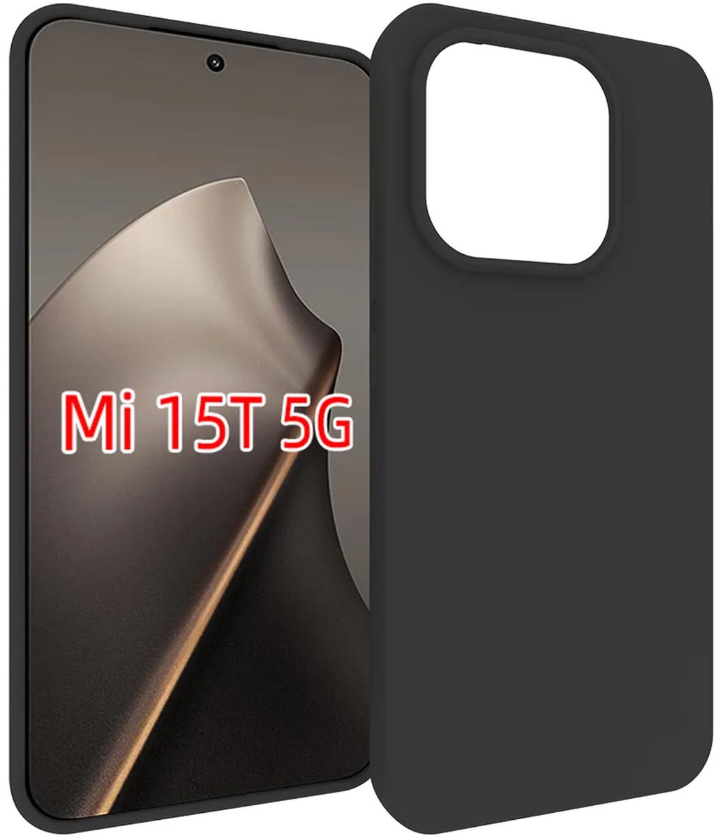 MobyDefend Hoesje - Geschikt voor Xiaomi 15T - TPU Backcover - Mat Zwart