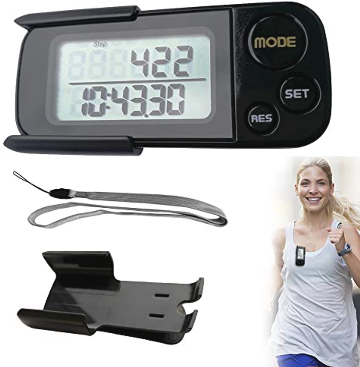 Digitale 3D Pedometer voor Wandelen en Fitness Tracking