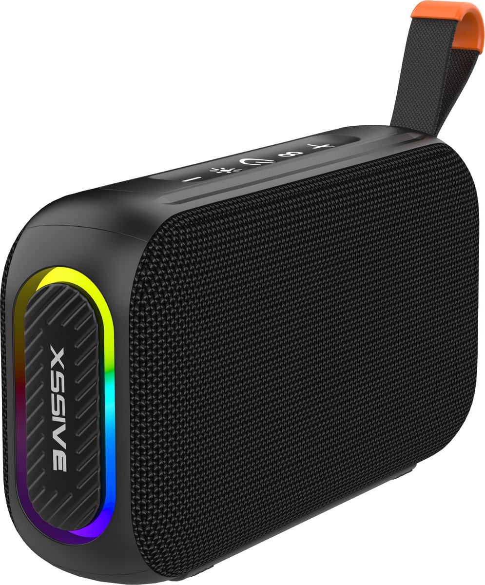 Xssive BSP21 Draadloze Bluetooth Speaker - Compacte Stereo Speaker - 8W - Met RGB verlichting - USB/SD/FM-Radio - Draagbaar - Zwart