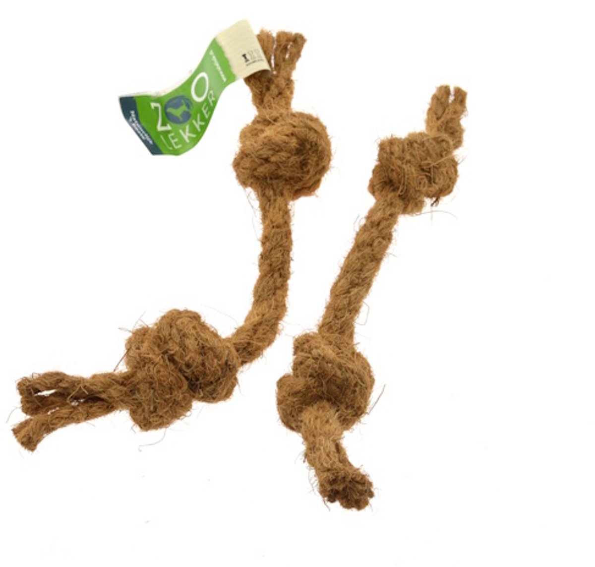 Zoolekker Cocos touw 2 knopen M - natuurlijk hondenspeelgoed met tandverzorgende werking