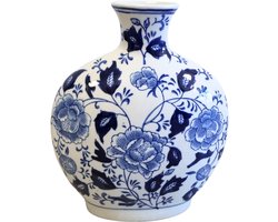 Delftsblauwe vaas bollend - 26cm hoog