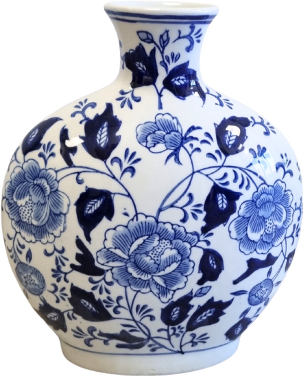 Delftsblauwe vaas bollend - 26cm hoog