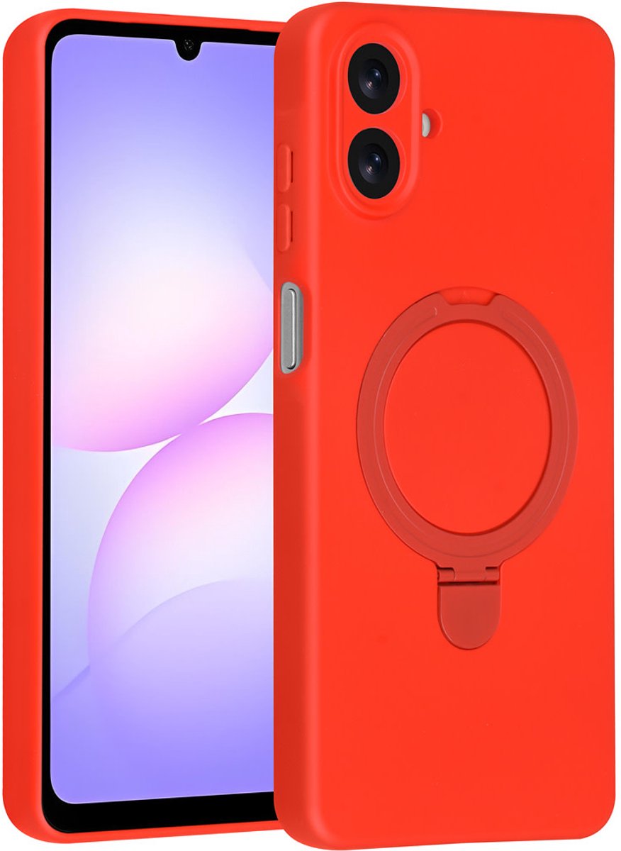 TUNIQ Back cover - Galaxy A07 - Classic Rood - Ingebouwde Ring Stand - Schokabsorberend Design