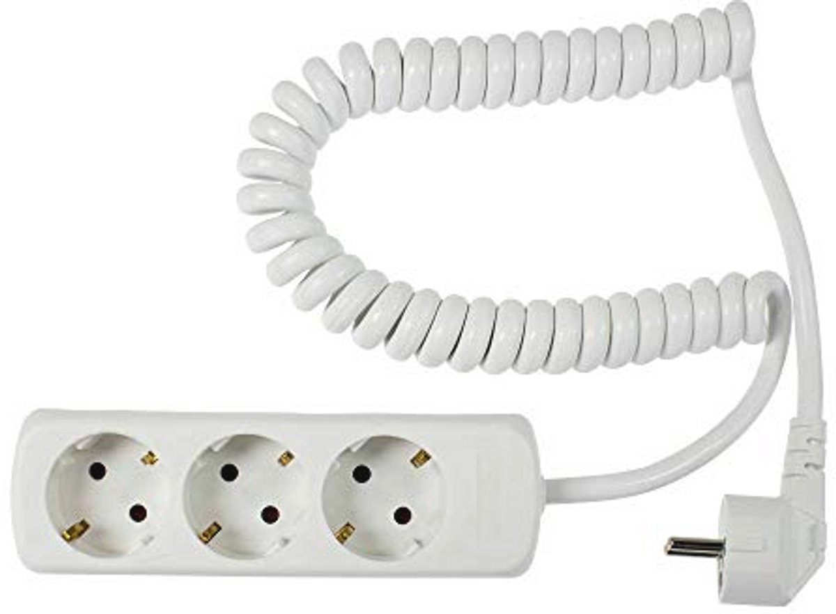 3-Weg Stopcontactstrip met 2,5 meter Kabellengte, IP20, 230V/16A
