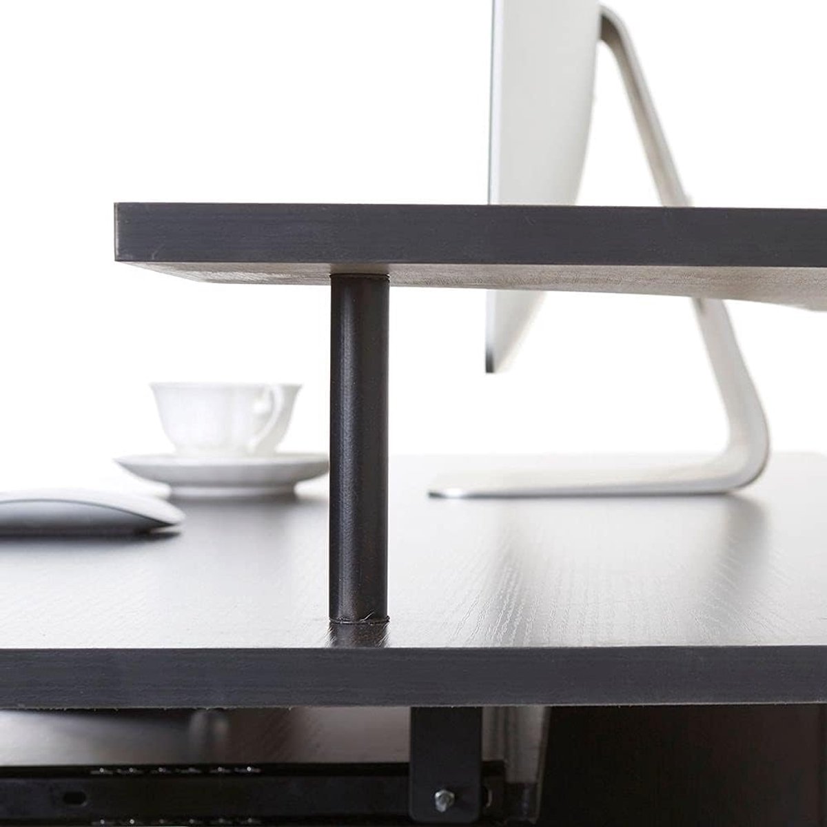 Luxe Ergonomisch Zwart Computertafel / Bureau met 3 Laden - Melamine, 120x55x75 cm - Novihome