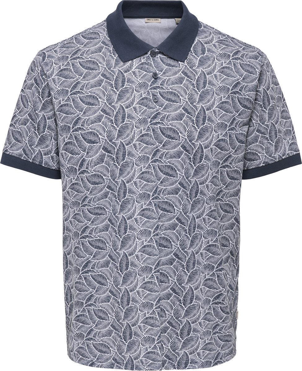 Only & Sons Poloshirt Onsjason Reg Ss Aop Polo 22037426 Blue Nights/bright White Mannen Maat - S